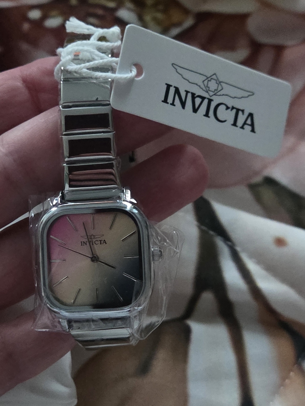 Invicta Women's Silver Stainless Steel Watch with Multicolor Gradient Dial